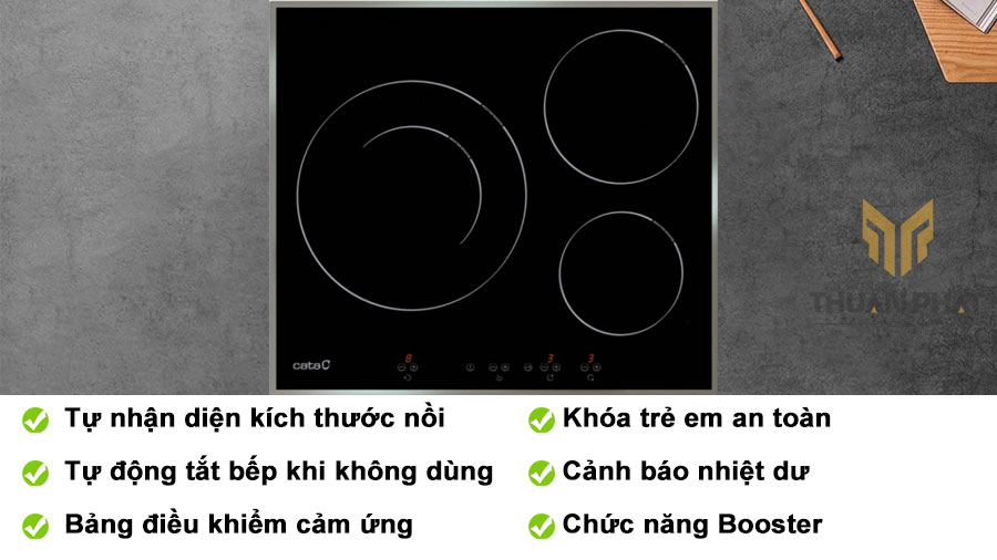 Bếp từ 3 vùng nấu CATA IB 6030 X